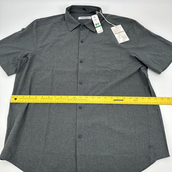 NWT Tommy Bahama Coast Heathred 023-Black Button Down Shirt Men's L $118 - Picture 5 of 6